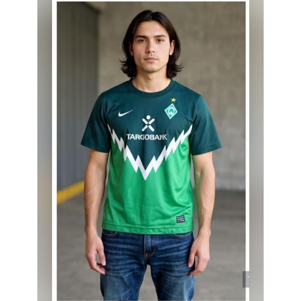 Nike Werder Bremen Soccer Jersey Youth XL (Adult XS) Green DriFit Official Shirt